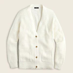 NWOT. J. Crew V-neck cotton-cashmere-blend cardigan sweater in Medium Ivory